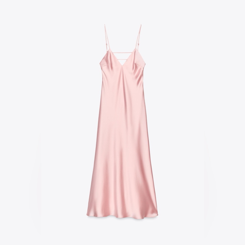 Zara Blush Satin Chemise - Picture 3 of 4